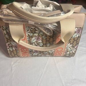 Cavalli Class Beige Floral Tote